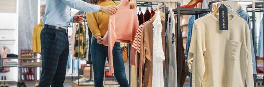 People in an apparel store.